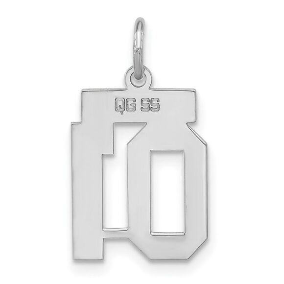 Sterling Silver, Athletic Collection, Small Polished Number 01 Pendant - Picture 3 of 5